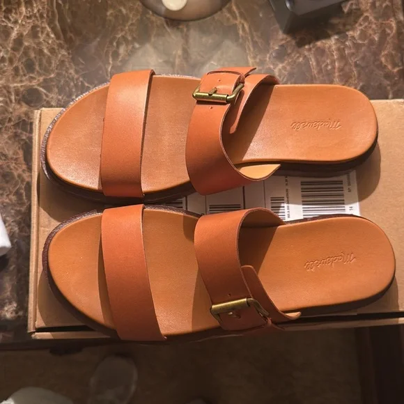 Madewell Double strap leather sandal. 7.5 brown - Picture 2 of 5